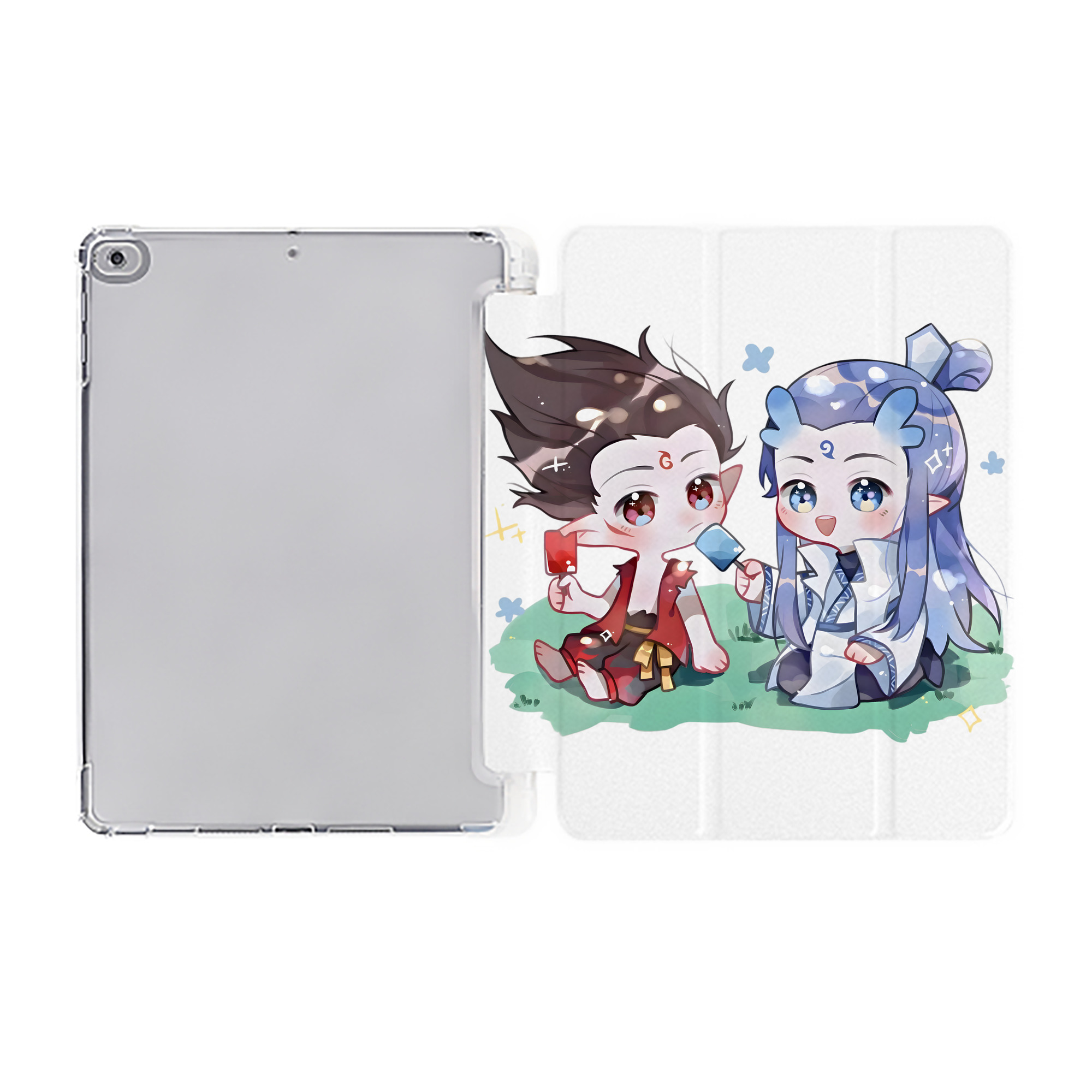 （画像用） Ne Zha 2 ナタ 魔童の大暴れ IPad ケース ペン収納付き 三つ折りスタンド PUレザー×シリコン 対応機種9.5/10.5/10.9インチ